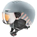 Produktbild: uvex Rocket jr Visor - robuster, optimal belüfteter Skihelm mit beschlagfreiem Visier für Kinder - Rhino - Blush matt - 54-58 cm