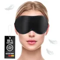 Produktbild: Liebesfreunde® Premium Augenmaske aus 100% echter Seide - Schlafmaske für Frauen Männer, Augenbinde, schwarz