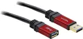 Produktbild: Delock USB-Kabel USB 3.2 Gen1 (USB 3.0 / USB 3.1 Gen1) USB-A Stecker, USB-A Buchse 1.00m Rot, Schwarz vergoldete Steckkontakte