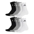 Produktbild: adidas Unisex Herren Damen Socken Sportsocken Cushioned Crewsocks 6 Paar, Farbe:Mehrfarbig, Größe:40-42, Artikel:- grey/black/white