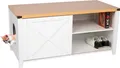 Produktbild: needs&wants® Katzenschrank groß für Katzentoilette XXL aus Holz mit Schuhschrank Sitzkommode, Katzenklo-Schrank Kommode, Design Katzenhaus Toilette Klo, 110 x 50 x 53 cm, weiß braun