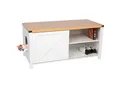 Produktbild: needs&wants® Katzenschrank groß für Katzentoilette XXL aus Holz mit Schuhschrank Sitzkommode, Katzenklo-Schrank Kommode, Design Katzenhaus Toilette Klo, 110 x 50 x 53 cm, weiß braun