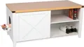 Produktbild: needs&wants® Tierhaus Katzenschrank Katzentoilette Katzenklo Schrank Katzenhaus Toilette Klo, Holz groß XL Schuhschrank Design Sitzkommode weiß braun Katzenmöbel