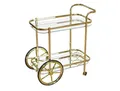 Produktbild: Mid.you Servierwagen, Messing, Metall, Glas, Uni, 73x74x38 cm, Flaschenfach, Esszimmer, Barmöbel, Barwagen