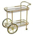 Produktbild: Beistelltisch / Servierwagen 2947, mit 2 Glasplatten und Rollen, messingfarben
