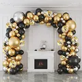 Produktbild: Ballon Girlande Schwarz Gold, Luftballons Girlande mit 127 Schwarz Gold Silber Ballons Set Hintergrund für Männer Geburtstag Party, Abschlussfeier, Jubiläum,Ruhestand,Baby Shower,Hochzeit,Party Deko