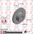 Produktbild: Bremssatz (2 Bremsscheiben) ZIMMERMANN 150.1136.20 BMW Série 3 2.3 323 i