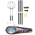 Produktbild: Badminton Set 2 Schläger + 3 Federbälle + Netz + Tasche Federball NILS NRZ012