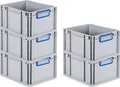 Produktbild: SuperSparSet 5x Eurobox NextGen Color | HxBxT 22x30x40cm | 20 Liter | Griffe blau geschlossen | Glatter Boden | Eurobehälter, Transportbox, Transportbehälter, Stapelbehälter