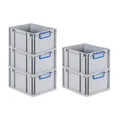 Produktbild: PROREGAL SuperSparSet 5x Eurobox NextGen Color | HxBxT 22x30x40cm | 20 Liter | Griffe blau geschlossen | Glatter Boden | Eurobehälter, Transportbox, Transportbehälter, Stapelbehälter