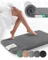 Produktbild: Beautissu Badematte rutschfest 100x60 cm – Duschvorleger Hochflor Badteppich rutschfest Waschbar Shaggy Optik – Flauschig Badvorleger Badezimmerteppich Groß – Badematte Anthrazit BeauMare FL