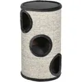Produktbild: PawHut Kratztonne, Höhe 70 cm, Spieltonne für Katzen, 3 Ebenen, Katzenkratzbaum mit 3 Höhlen, Katzenbaum, Kratzturm aus Sisal, Katzenmöbel, Pl... - Hellgrau