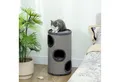 Produktbild: PawHut Kratztonne Höhe 70 cm, 3 Ebenen, mit 3 Höhlen, (Katzenmöbel, 1-tlg., Kratzturm), aus Sisal, Katzenmöbel, Plüsch, Hellgrau