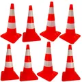 Produktbild: 8 Stück Leitkegel 50 cm orange-weiß Warnhut Leitkegel Abperrhut Verkehrshut Pylon Absperrhüttchen Verkehrsleitkegel Kegel rot-weiss Warnkegel 500 mm Absperrpylon Verkehrshütchen