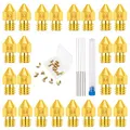 Produktbild: MMOBIEL 24 Stück 0.2/0.3/0.4/0.5/0.6/0.8/1.0mm Messing MK8 3D Drucker Düsen Nozzle Extruder kompatibel mit Creality Ender 3 Series, Ender 5 Series, CR-10/10S, Makerbot inkl. 3 Reinigungsnadeln