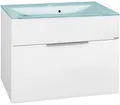 Produktbild: FACKELMANN Badmöbel-Set KARA Badmöbel Set 2-teilig, 80 cm, Weiß, Glas Mint, 1 Schublade