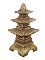 Produktbild: gartendekoparadies.de Pagode in exklusiver Farbgebung japanische Steinlaterne, H. 46 cm, 14 kg, Gold, frostsicher aus Steinguss für Außenbereich