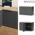 Produktbild: Eckkommode Wido Anthrazit Eiche 80 x 50 mit Tür Vicco