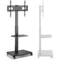 Produktbild: Xantron® TV Ständer Rollbar Höhenverstellbar für TVs bis 75 Zoll [mit Ablagefläche] Fernsehständer mit Rollen/Fernseher Bodenständer/Fernseher Halterung stehend/TV Rollwagen