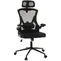 Produktbild: Mid.you Drehstuhl, Schwarz, Kunststoff, Textil, Drehkreuz, 60x117-124x60 cm, Sitzfläche 360° drehbar, inklusive Armlehnen, ergonomische Rückenlehne, gepolsterte Armlehnen, Arbeitszimmer, Bürostühle, Drehstühle