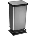 Produktbild: Rotho Abfalleimer Paso, Grau, Schwarz, Kunststoff, 40 L, 29.5x67.6x35.3 cm, Reach, DIN EN ISO 14001, DIN EN ISO 9001, Küchen, Küchenausstattung, Mülleimer