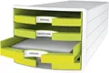 Produktbild: Schubladenbox HAN Impuls 2.0, 4 Schubladen, Format A4, stapelbar, offen, weiß/lemon 187977