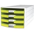 Produktbild: 1-10x HAN Schubladenbox IMPULS 2.0, 4 offene Schübe, weiß/lemon SPARE BIS ZU 26%