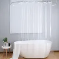 Produktbild: Loti Living Duschvorhang PEVA, transparent, 180 x 200 cm, wasserdicht, schimmelfrei, leicht, mit Badezimmervorhängen-Ösen