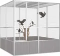 Produktbild: vidaXL Vogelkäfig Grau 213,5x217,5x211,5 cm Verzinkter Stahl