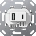 Produktbild: GIRA UP USB AC W - USB-Spannungsversorgung weiß Typ A / Typ C