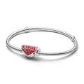 Produktbild: PANDORA Stranger Things Schlangen-Gliederarmband mit Verschluss aus Sterling Silber, Kompatibel Moments Charms, Größe: 21 cm, 593572C01-21