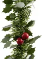 Produktbild: Kaemingk Lamettagirlande Ilex grün mit Beeren