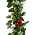 Produktbild: Weihnachtsgirlande mit Stechpalme und Beeren 10cm grün 2.7 Meter - Grün