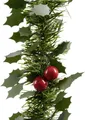 Produktbild: Kaemingk Lamettagirlande Ilex grün mit Beeren  Lamettagirlande