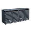 Produktbild: Westmann Mülltonnenbox 4-fach mit Deckel, anthrazit, 264 x 80 x 116 cm (B x T x H)
