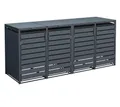 Produktbild: Mülltonnenbox Kubus 4er | WESTMANN 264x80x116 cm Grau | Mülltonnen Sichtschutz