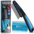 Produktbild: BluePet Flohkamm Hund Katze, Läusekamm, Nissenkamm, Hundekamm Katzenkamm mit Flohkarte für unterwegs