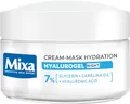 Produktbild: Mixa Hyalurogel feuchtigkeitsspendende Creme-Gesichtsmaske Nachtbau, mit Hyaluronsäure, für empfindliche, dehydrierte und müde Haut, Feuchtigkeit bis zu 24 Stunden, 50 ml