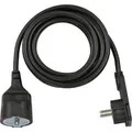 Produktbild: Verlängerungskabel, 1x Winkel-Flachstecker schwarz, 3 Meter