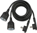 Produktbild: 2er Pack Brennenstuhl Qualitäts-Kunststoff-Verlängerungskabel mit Flachstecker (Verlängerungskabel flach für innen mit 3m Kabel) schwarz