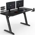 Produktbild: SENSE7 Nomad Basic | Computertisch Gamingtisch Schreibtisch | große Tischplatte 140 x 60 cm | Getränkehalter | Kopfhörerhalter | Kabelorganisator