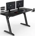 Produktbild: SENSE7 Schreibtisch Nomad Basic, Gaming Tisch 140x60, PC Tisch mit Kopfhörerhaken, Getränkehalter, Controller Halter, Gaming Computertisch mit Kohlefaseroberfläche, Ergonomischer Gaming Desk
