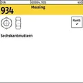 Produktbild: Sechskantmutter DIN 934 M4 Messing 1000 Stück