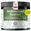 Produktbild: NATURE LOVE® Stoffwechsel Routine 150g – Stoffwechseldrink mit Apfelessig, Ingwer Shot & Zitrone – mit Vitamin C & Cholin – vegan, ohne unnötige Zusätze – in Deutschland produziert & laborgeprüft