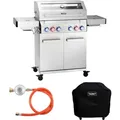 Produktbild: Taino - platinum yamara 4+2 Gasgrill Edelstahl 4 Brenner Sear-Burner Backburner mit Abdeckhaube