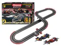 Produktbild: Carrera GO Champions Racing – Formel-1-Rennbahn Set mit Red Bull RB21 M. Verstappen No.1 und Ferrari SF-25 L. Hamilton No.44 – Slotcar Rennbahn 1:43 mit Turbo-Handreglern und 4,3 m Strecke