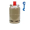 Produktbild: Bluecraft 11 kg leere Gasflasche optimal für Camping Grill Caravan Handwerk und Heizer - tragbare Propangasflasche inkl. Gasreglerlöser DUO - europaweit tauschbar!