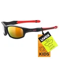 Produktbild: uvex sportstyle 507 - Sonnenbrille für Kinder - 100% UVA-, B, C Schutz - inkl. Kopfband - black matt red/red - one size