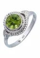 Produktbild: mantraroma Damen Ring Silber mit Stein Peridot Edelstein grün ausgefallen verspielt