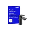 Produktbild: Duravit Wave Waschtischarmatur, Größe S (Auslauf Höhe 77 mm), Wasserhahn Bad mit Zugstangen-Ablaufgarnitur, Armatur Waschbecken, Schwarz Matt